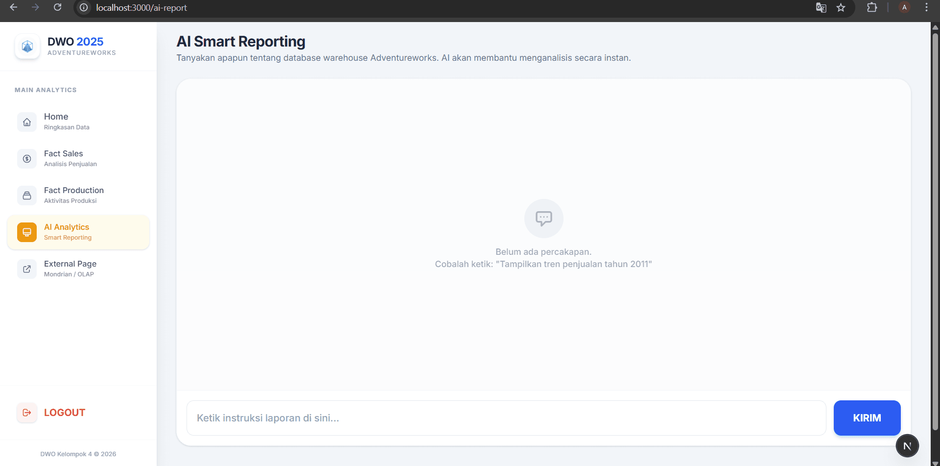 Data Warehouse OLAP & AI Chatbot
